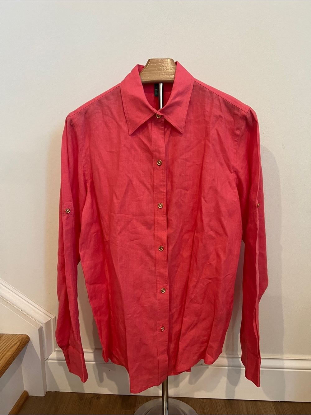 Ralph Lauren 100% Linen Women’s Button up Small Pink